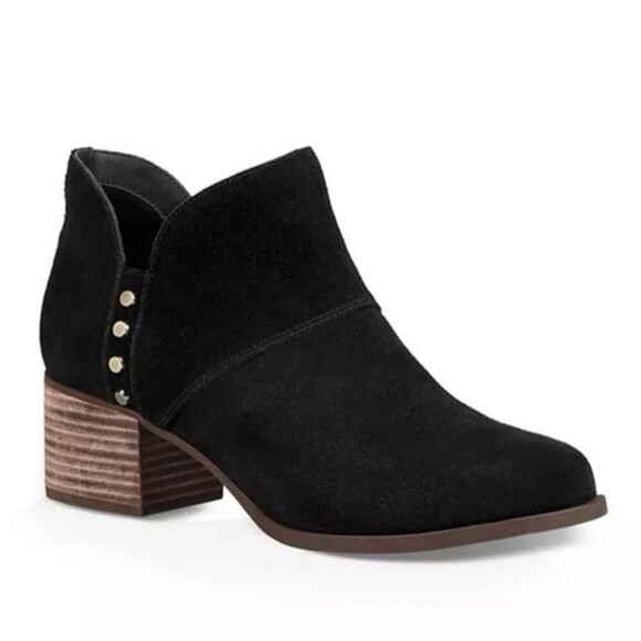 Koolaburra by UGG Sofiya Suede Ankle Bootie – Black, Size 8, Casual Chic Preppy - Picture 1 of 11